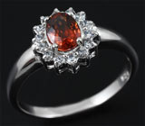 Изящное серебряное кольцо с оранжевым цирконом 0,51 карат