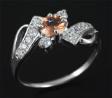 Элегантное серебряное кольцо c золотисто-оранжевым цирконом 0,49 карат Серебро 925