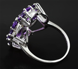 Замечательное серебряное кольцо c насыщенными аметистами Серебро 925