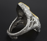 Серебряное кольцо c перидотом, голубым топазом и золотистыми сапфирами Серебро 925