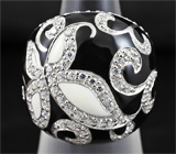 Серебряное кольцо с черной эмалью Серебро 925