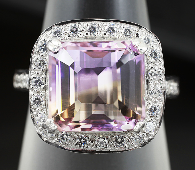 Серебряное кольцо с аметрином 5,57 карат