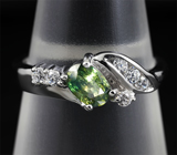 Изящное серебряное кольцо с зеленым сапфиром 0,45 карат Серебро 925