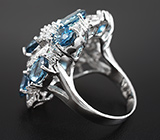 Эффектное серебряное кольцо с насыщенными топазами Серебро 925