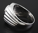 Стильное серебряное кольцо с превосходным зеленым сапфиром Серебро 925