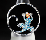 Скульптурное серебряное кольцо с черной шпинелью Серебро 925