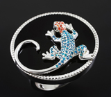 Скульптурное серебряное кольцо с черной шпинелью Серебро 925