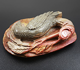 Камея-подвеска «Ворон» из цельной яшмы 36 грамм 