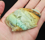 Камея-подвеска «Морской мир» из цельного амазонита 49,2 грамм 