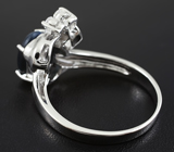 Элегантное серебряное кольцо cо звездчатым сапфиром 2,33 карат Серебро 925