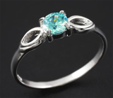 Изящное серебряное кольцо с голубым цирконом 0,51 карат
