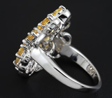Замечательное серебряное кольцо с цитринами Серебро 925