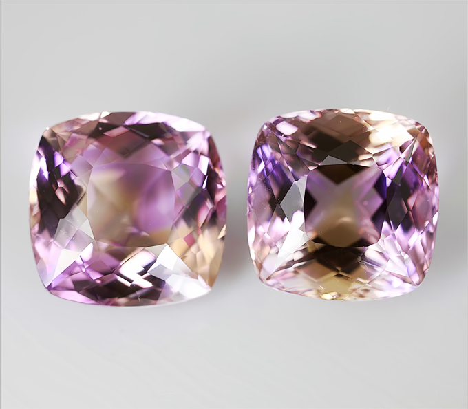 Пара чистейших аметринов 13,28 карат