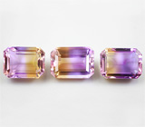 Набор из 3 чистейших аметринов 38,35 карат 