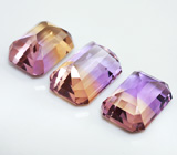 Набор из 3 чистейших аметринов 38,35 карат 