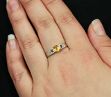 Изящное серебряное кольцо с желтым сапфиром 0,44 карат Серебро 925