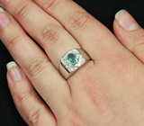 Замечательное серебряное кольцо с голубым апатитом Серебро 925