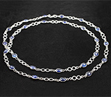 Серебряное колье с синими сапфирами Серебро 925