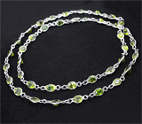 Серебряное колье с перидотами Серебро 925