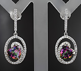 Серебряные серьги с мистическим кварцем Серебро 925