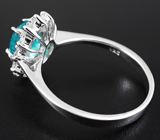 Прелестное серебряное кольцо с небесно-голубым апатитом Серебро 925