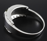 Стильное серебряное кольцо c зеленым турмалином 0,42 карат Серебро 925