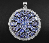 Шикарный серебряный кулон с насыщенными танзанитами Серебро 925