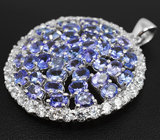 Шикарный серебряный кулон с насыщенными танзанитами Серебро 925