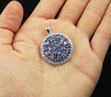 Шикарный серебряный кулон с насыщенными танзанитами Серебро 925