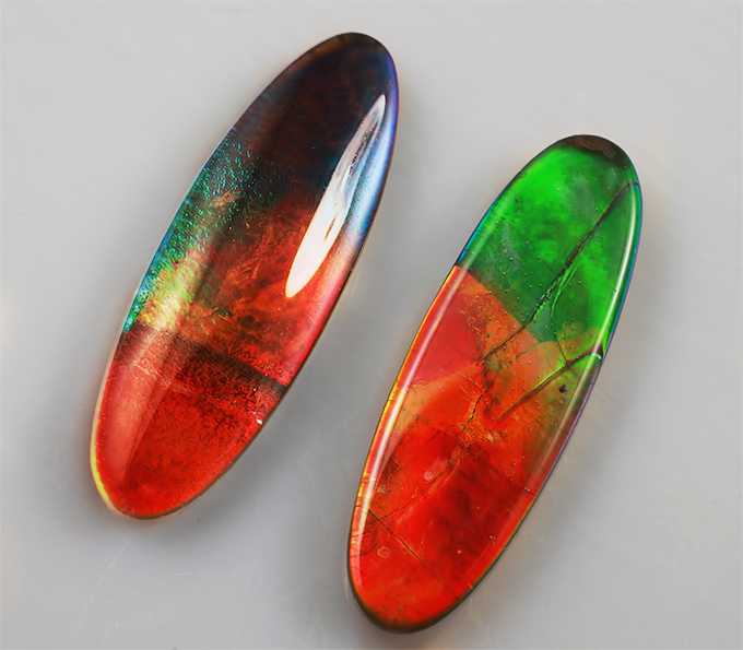 Пара аммолитов аммонита 5,1 карат