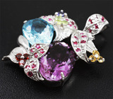 Серебряный кулон с самоцветами Серебро 925