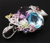 Серебряный кулон с самоцветами Серебро 925