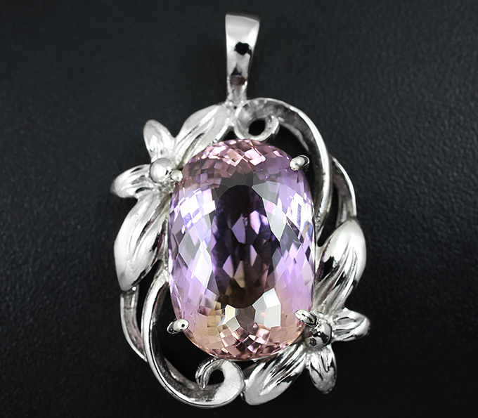 Серебряный кулон с крупным аметрином