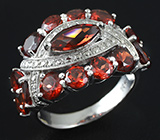 Серебряное кольцо с гранатами Серебро 925