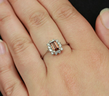 Изящное серебряное кольцо с оранжевым цирконом 1,12 карат
