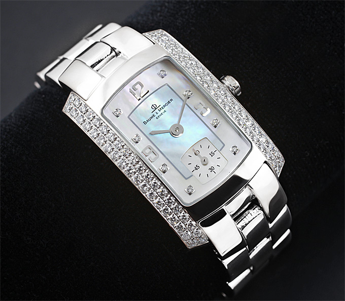 Золотые часы от «Baume & Mercier» с бриллиантами 1,5 карат