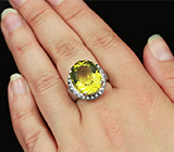 Серебряное кольцо c лимонным цитрином Серебро 925