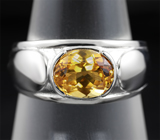 Стильное серебряное кольцо с золотистым цитрином Серебро 925