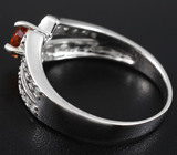 Изящное серебряное кольцо с оранжевым цирконом