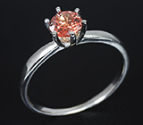 Изящное серебряное кольцо с розовато-оранжевым цирконом 0,65 карат Серебро 925