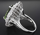 Стильное серебряное кольцо с зеленым аметистом 7,52 карат Серебро 925