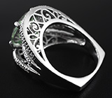 Стильное серебряное кольцо с зеленым аметистом 6,4 карат Серебро 925
