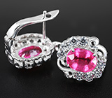 Серебряные серьги с рубинами 2,88 карат Серебро 925