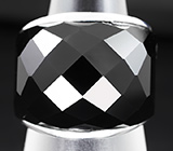 Стильное серебряное кольцо с черной шпинелью Серебро 925