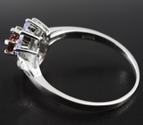 Изящное серебряное кольцо с оранжевым цирконом и танзанитами Серебро 925