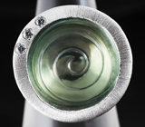 Серебряное кольцо с резным зеленым аметистом 16,1 карат Серебро 925