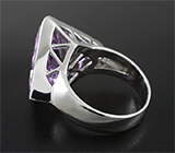Серебряное кольцо с аметистами 14,25 карат авторской огранки Серебро 925