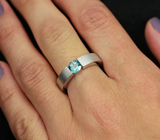 Серебряное кольцо c голубым топазом 1,05 карат Серебро 925