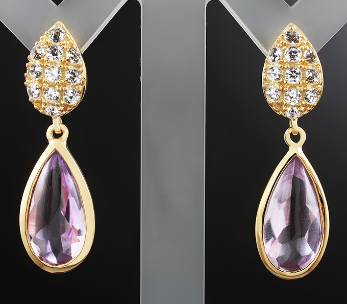 Серебряные серьги с аметистами 6,11 карат