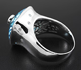 Серебряное кольцо с голубым топазом 19,18 карат Серебро 925
